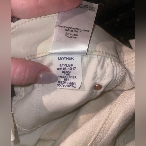 NWT MOTHER The Weekender Heel - Faux Leather in Wax on Wax off, Egret ✨ Sz 26 - Picture 12 of 15